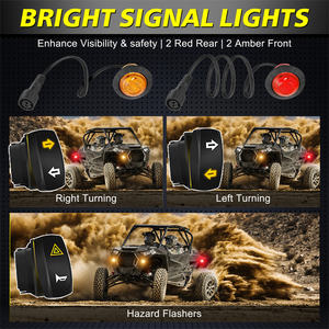 2 feux latéraux ambre et 2 rouges, clignotants gauche et droit pour UTV 2024 Polaris Ranger XP4 1000 - Product Image 3