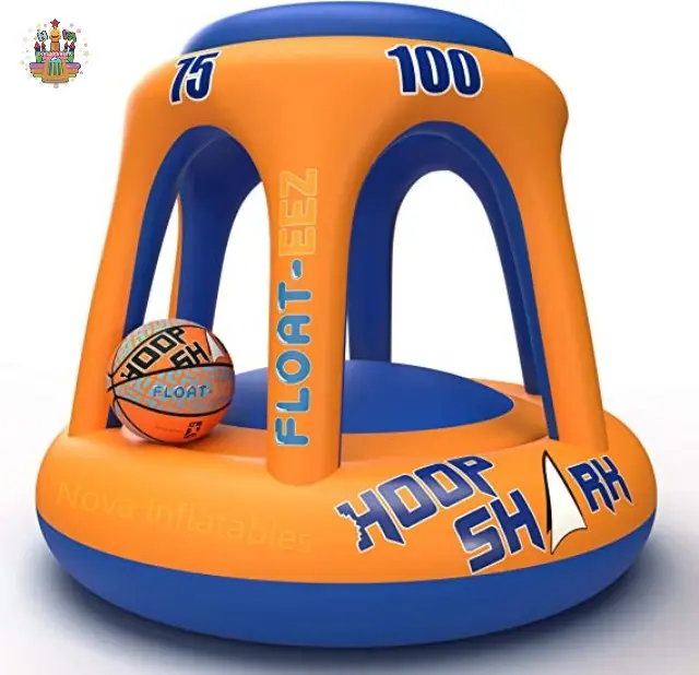Swimming Pool Basketball Hoop Set Inflatable Hoop with Ball - Perfect for Competitive Water Play