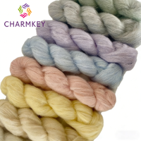 50g 325m Hilo de Lujo Mezcla de Seda de Alpaca Teñido de Fantasía, Hilo Cepillado Ultra Suave, Amigable con la Piel, Cálido y Esponjoso para Tejer Bufandas y Suéteres