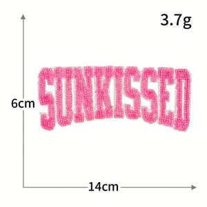 Stock New Iron on Glitter Edge <b>Sequin</b> Embroidery Colorful Sunkissed Fireworks Letter Patch for <b>Jackets</b> Bags Hats Decoration - Product Image 5
