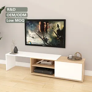 Custom Eiken Fineer Tv Unit Stuk Met Decoratie Functie Tv Stand Meubels