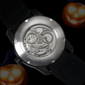 Montre de luxe pour homme, design unique, mécanique, lune et étoiles, mouvement automatique nh35A, cadrans Joker modifiés, bracelet en silicone noir, SM1036 - Product Image 4