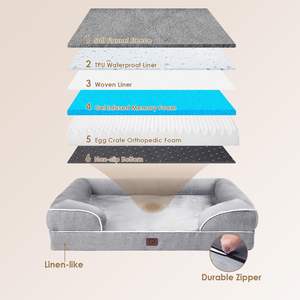 سرير كلب كبير الحجم ، سرير كلب كبير الحجم ، رغوة ذاكرة مقاومة للماء ، سرير كلب كبير مع جوانب ، سرير كبير للحيوانات الأليفة مانع للإنزلاق - Product Image 5