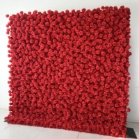 H530 Rose en soie rouge, fleurs artificielles en soie enroulables, arrangement 3D pour toile de fond de scène, multicolore, pour demande en mariage et décoration de mariage