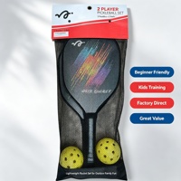 Ensemble de pickleball avec 2 raquettes et 2 balles, kit de raquettes de pickleball en bois de peuplier pour enfants, entraînement débutant, livraison directe d'usine
