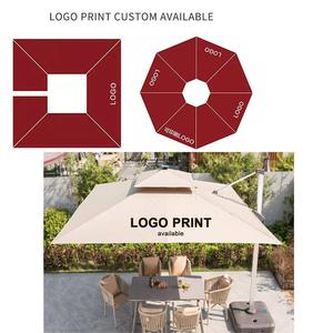 Parasol cantilever de 3,6 m à énergie solaire avec base et éclairage LED pour patio, jardin et mobilier d'extérieur - Product Image 3