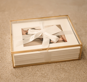 2022 glass usb photo box for storage presentation prints album crystal gold photography luxury wedding gift customized handmade