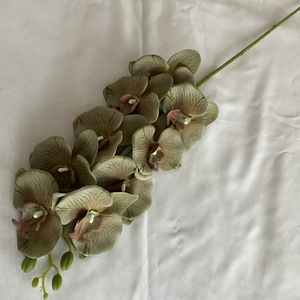 Fleurs d'orchidées artificielles en soie de qualité supérieure, à 9 têtes, toucher réel, tige unique, vente en gros, pour mariage, Saint-Valentin, Nouvel An - Product Image 5