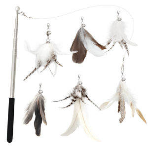 Ensemble de jouets pour chat SONGWAY, série noire, jouets à plumes rétractables, 6 clochettes de remplacement, jouet pour taquiner - Product Image 1