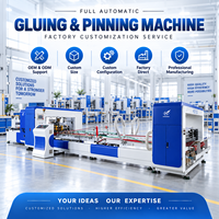Machine combinée de pliage, collage et agrafage de cartons automatiques pour la fabrication de boîtes en carton ondulé 3 à 5 plis, ligne de production d'emballage