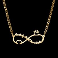 Collier pendentif infini en acier inoxydable doré et argenté pour femme, cadeaux en métal par sublimation
