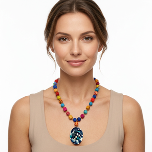 Collar Bohemio Hecho a Mano con Cuentas Ecológicas, Collar de Perlas de Imitación con Cadena Chapada en Oro para Mujer, Joyería de Fiesta, Pieza Destacada - Product Image 2