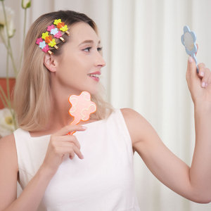 Floral Series Colored Acetate Handheld Makeup <b>Mirror</b> Portable Compact For Touch Ups - Product Image 2