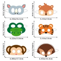 Masque de performance demi-visage personnalisé en papier, motif animal de dessin animé, taille unique, pour enfants de maternelle, idéal pour fêtes d'anniversaire
