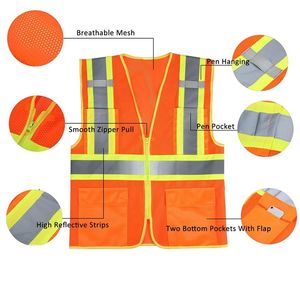 Veste de sécurité haute visibilité avec logo personnalisé, hautement réfléchissante, respirante, avec éclairage LED, en polyester pour l'hiver - Product Image 6