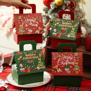 <b>Christmas</b> Apple <b>Gift</b> <b>Boxes</b> with Handle Printed Treat <b>Boxes</b> for Holiday Party - Product Image 2