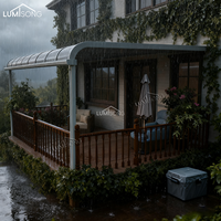 Auvent de porte manuel en alliage d'aluminium de qualité supérieure, auvent anti-pluie, panneau en polycarbonate résistant aux UV, style moderne et luxueux, résidentiel