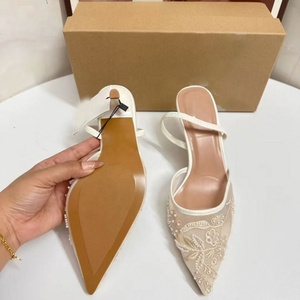 Nouvelles sandales à talons hauts pour femmes, à bout pointu en maille, style <span class=keywords><strong>petite</strong></span> fleur parfumée, polyvalentes, à enfiler - Product Image 5