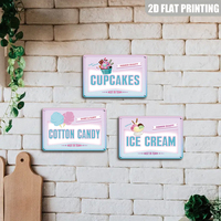 Panneau métallique vintage pastel « Sweet Fluffy Cotton Candy Best in Town » pour décoration murale de confiserie