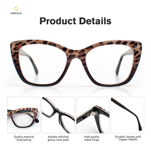 Lunettes en acétate Mazzucchelli <span class=keywords><strong>de</strong></span> marque personnalisée avec grand œil <span class=keywords><strong>de</strong></span> chat et monture bleue à imprimé léopard pour <span class=keywords><strong>femme</strong></span>, vente en gros - Product Image 5