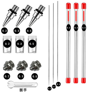 Pièces de rechange pour aérographe, ensemble d'aiguilles de 0,2, 0,3 et 0,5 mm pour accessoires de pistolet de pulvérisation d'art. - Product Image 1