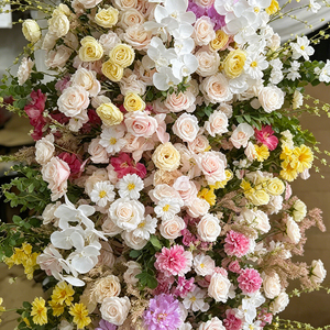 Promise <b>Artificial</b> <b>Flower</b> Arch Set Mixed Colors Romantic Wedding Decoration High Simulation Polyester Handmade - Product Image 4