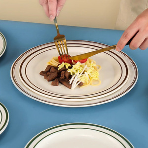 Simple <b>melamine</b> round Western-style dinner <b>plate</b>, commercial serving <b>plate</b>, shallow <b>plate</b>, flat <b>plate</b>, Western-style steak - Product Image 4