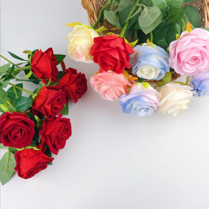 Rosas de <span class=keywords><strong>seda</strong></span> rojas al por mayor para decoración de bodas en el hogar - Product Image 3