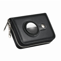 Portefeuille en fibre de carbone mince bloquant Rfid pour hommes avec poche furtive pour portefeuille en cuir Airtag avec fenêtre d'identification amovible