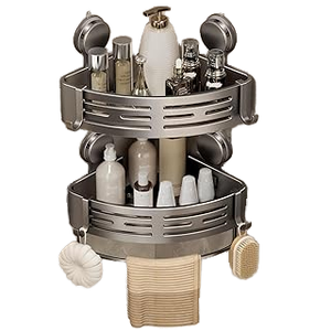 Estante de <span class=keywords><strong>Baño</strong></span> de Aluminio Espacial <span class=keywords><strong>sin</strong></span> Perforaciones, Estante de Esquina - Product Image 2