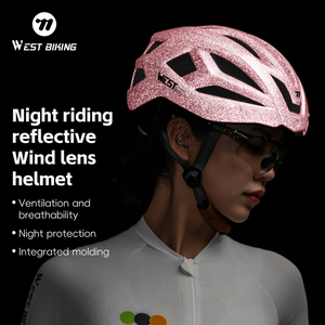 WEST BIKING-<span class=keywords><strong>Casco</strong></span> de <span class=keywords><strong>bicicleta</strong></span> transpirable aerodinámico multicolor, ligero, reflectante, seguro, para ciclismo nocturno - Product Image 6