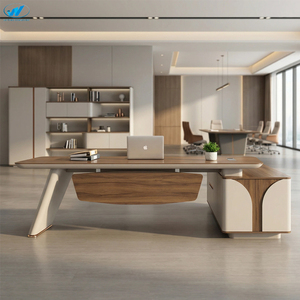 مكتب تنفيذي فاخر على شكل حرف L، طاولة مكتب كبيرة للمدير والرئيس التنفيذي، تصميم عملي رائج للمدراء - Product Image 5