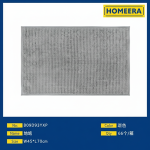 Pacchetto all'ingrosso del fornitore di 6 poliestere grigio PVC tappetino 45x70cm-accessori per pavimenti - Product Image 1