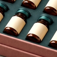 Boîte rigide personnalisée en carton gris avec couvercle et base roses pour flacons de peptides, 12 flacons et impression offset sur éponge, modèle artisanal 127