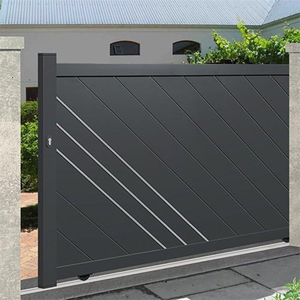 <span class=keywords><strong>Portail</strong></span> coulissant de sécurité en aluminium sur mesure de <span class=keywords><strong>6</strong></span> pieds, design simple, pour allée extérieure, usage domestique - Product Image 1