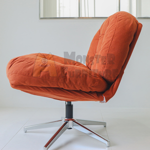 Ensemble fauteuil et pouf Le Muse, confort vibrant, vie moderne, velours côtelé, hauteur réglable, base stable, relaxation - Product Image 6