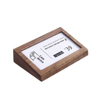 Support de Présentation de Cartes de Table Double Face en Bois Massif Écologique pour Décoration Intérieure avec Panneaux de Prix et de Présentation