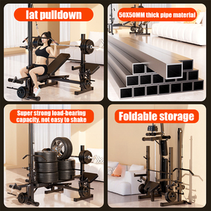Banco de Pesas Ajustable con Polea para Dorsales, Remo, Soporte para Sentadillas y Flexión de Piernas - Entrenamiento de Fuerza Multifuncional para <span class=keywords><strong>Gimnasio</strong></span> en Casa - Product Image 3