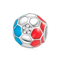 Breloques en argent Pan Charms, thème football mondial et trophée de football, perles pour bracelet original, bijoux pour femmes, fans de sport, Berluque
