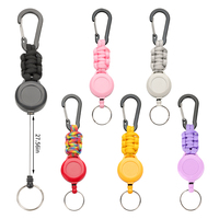 Porte-clés robuste personnalisé avec logo, rétractable, tactique, portable, à boucle, facile à utiliser, pour l'escalade, la randonnée, en métal et plastique, pour cadres