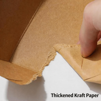 Wegwerp PFAS-vrije BPA-vrije kraftpapieren voedselbakjes, oliebestendig, lekvrij, magnetronbestendig, bootvormige containers voor friet