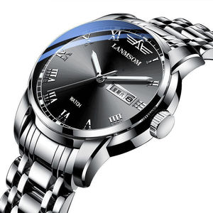 Montre à bracelet en acier bi-mensuelle la plus vendue, montre ronde à quartz authentique, montre étanche de qualité professionnelle - Product Image 2