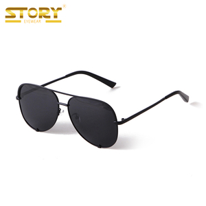 STORY STYZ6256 Factory Wholesale Fashion Trend Classic <strong>Aviation</strong> Polarized Oversized Metal <strong>Sunglasses</strong> Double Bridge Sun Glasses - Product Image 3