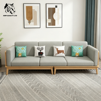 Canapé en bois et tissu, style log, fabriqué en usine, meilleur prix, personnalisable, en stock, livraison directe, nouveau design, meubles de salon.