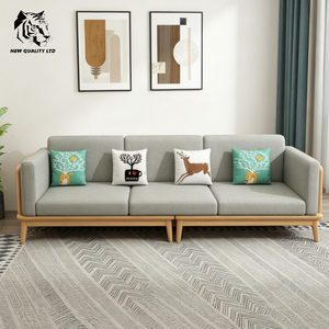 Sofá de estilo rústico hecho en fábrica, al mejor precio, personalizado, en stock, con envío directo, nuevo diseño, muebles de sala de estar, sofá de madera y tela - Product Image 4