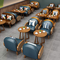 Tables, chaises, canapés et ensembles de sièges en bois massif modernes pour les salons de thé, les boulangeries, les librairies et les zones de réception