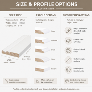 Plinthe en MDF au design <span class=keywords><strong>moderne</strong></span>, moulure en bois apprêtée pour application en villa - Product Image 5