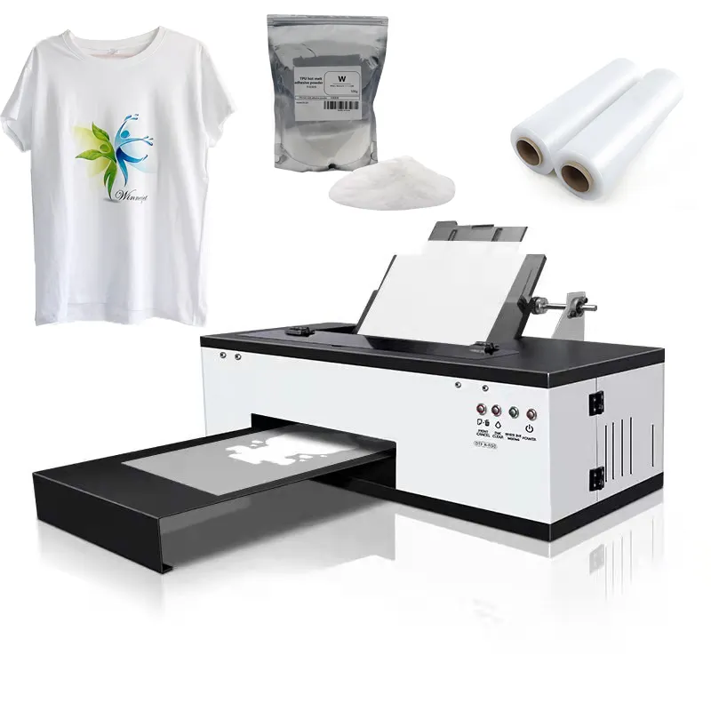 Máquina de impressão digital para impressão têxtil, película térmica para animais de estimação, impressora DTF L1800, A3, A4, A4, R1390, L1800, 30cm