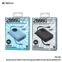 Batterie externe portable Ruiliang Stealth 45W avec entrée Type-C, affichage numérique intelligent, en plastique, vente en gros et au détail, ventes transfrontalières