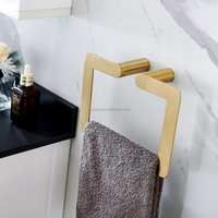 Ensemble d'accessoires de quincaillerie de salle de bain murale en or brossé pour hôtel 6 pièces en acier inoxydable 304 Ensemble d'accessoires de salle de bain
